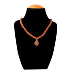 5 Mukhi Rudraksha Mala with Silver-Plated Capping Beads