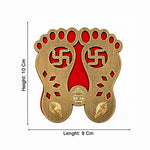 Gold & Red Charan Paduka Door Entrance Sticker