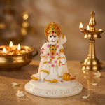 Premium White Marble Dust Hanuman Ji Statue