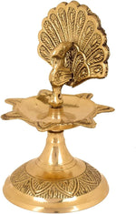 Handcrafted Brass Flying Peacock Kerala Samai Deepam Puja Diya