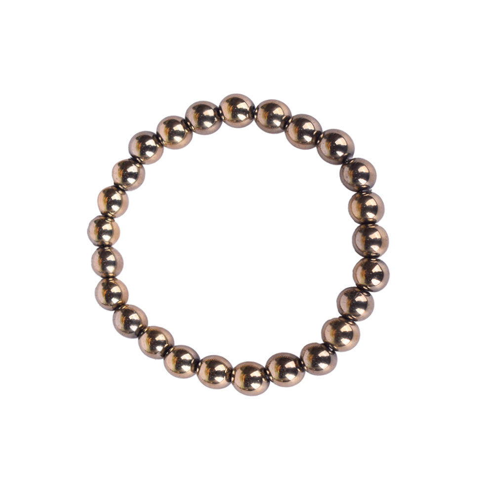 Golden Pyrite Beaded Bracelet Stylish Spiritual Wear