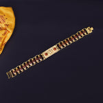 PVD Gold Platted Rudraksha Bracelet with Om