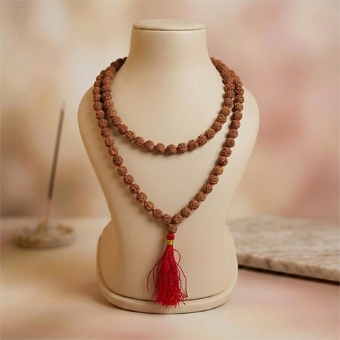 6 Mukhi Rudraksha mala natural Indo six face Rudraksha for confidence. India’s Premium Rudraksha Jap Mala Brand - www.satvikstore.in