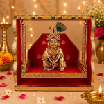 Red Velvet and Meenakari Unique Jhula for Laddu Gopal