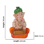 Playing Harmonium Hand-Painted Sitting Ganpati Statue