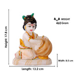 Premium Marble Dust Makhan Chor Laddu Gopal Statue