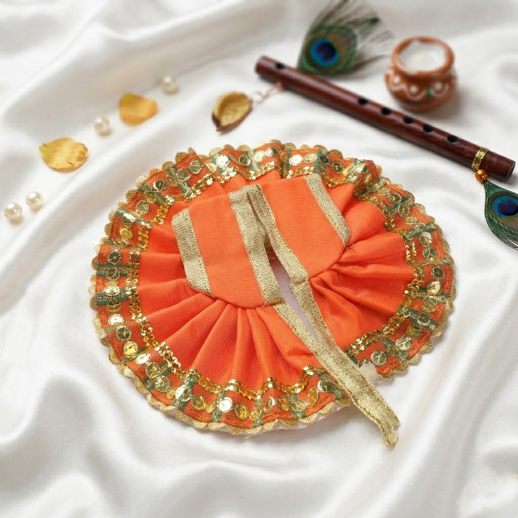 Size No.1 Designer Sequined Round Laddu Gopal Dress