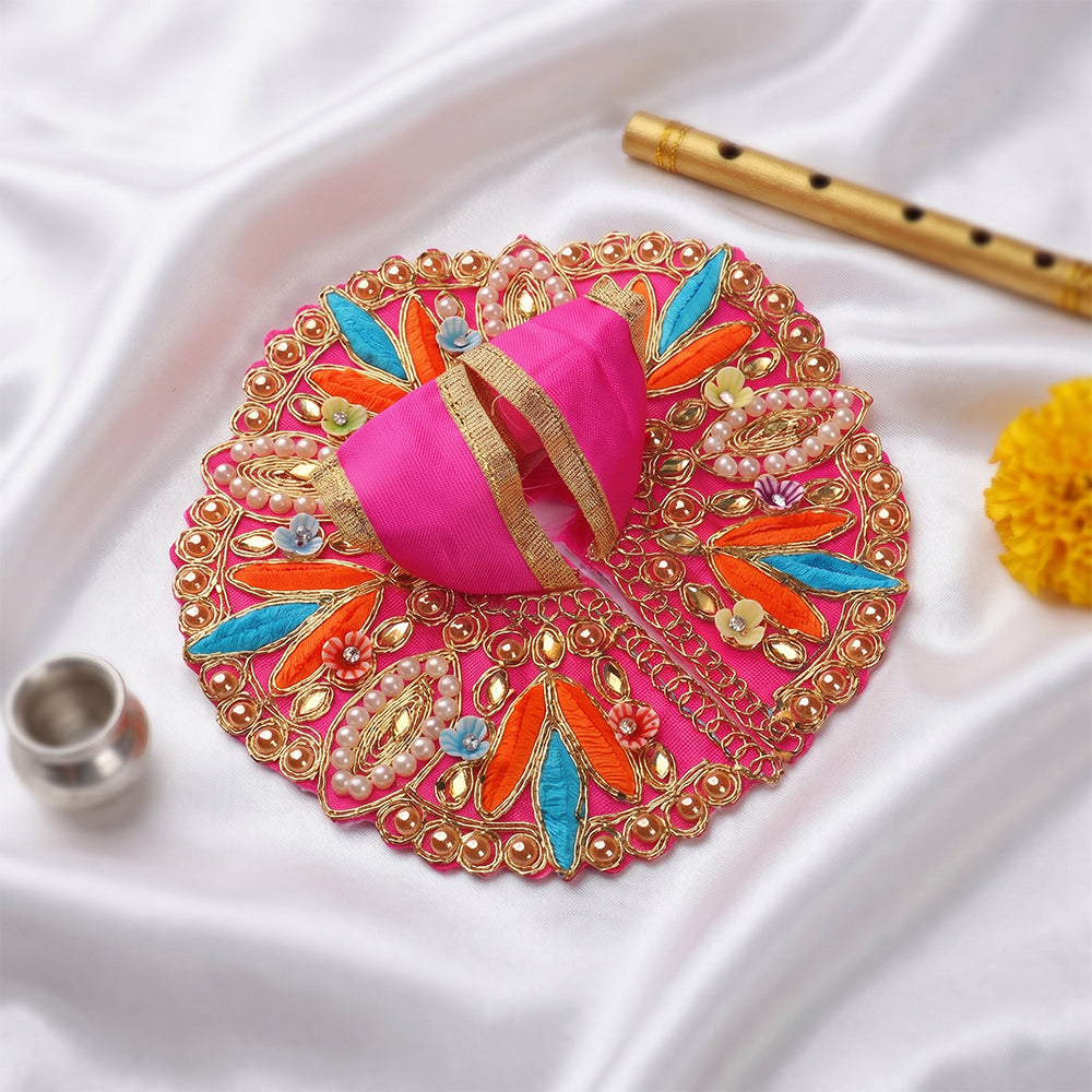 Size 2 Premium Heavy Stone Work Floral Laddu Gopal Dress