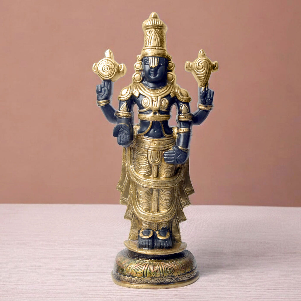 Large Brass Idol of 17 Inch Tirupati Balaji Brass Idol or Wall Hanging. Embrace the divine power and energy of Kali Mata with this intricately handcrafted 6-inch Brass Kali Mata Idol. Known as the goddess of destruction, transformation, and liberation, Kali Mata represents the removal of negativity and the triumph of good over evil. on www.satvikstore.in