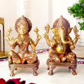 The Laxmi Ganesh colorful Murti, which is constructed of virgin-quality brass for persistent use, is a symbol of successful marriages, happiness, and tranquility in relationships. 