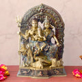 Large Brass Idol of 11.8 Inch Handcrafted Brass Shiv Parivaar and Shiv Parvati Statue. Tall Brass Murti, Big Brass Statue, Brass Sculpture, God Brass Idol online. Large. Premium Brass Statue, Vintage Brass Idol Collection. satvikstore.in. India’s No 1 Brass Idol Store website. Top and best brand for brass idol. on www.satvikstore.in
