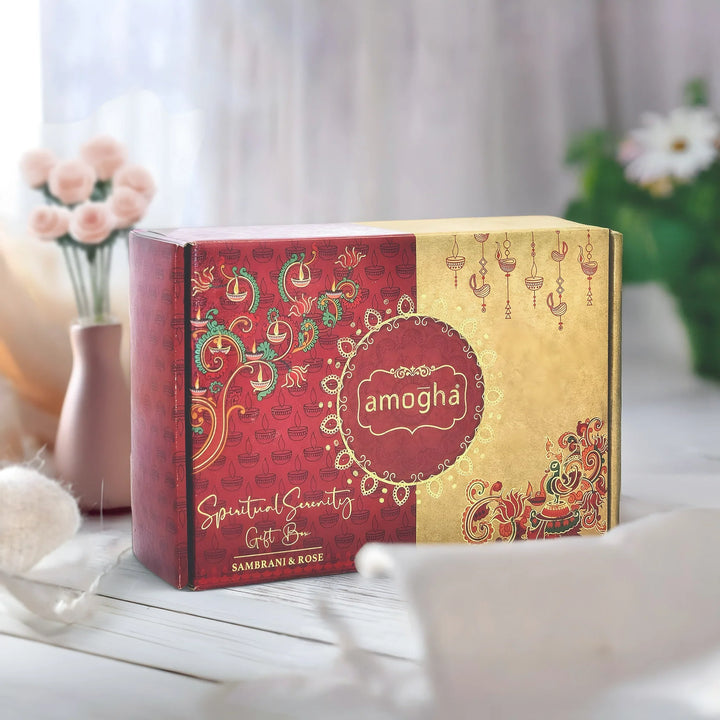 Amogha Serenity fragrance gift box with incense products