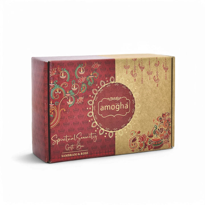 Amogha Serenity fragrance gift box with incense products