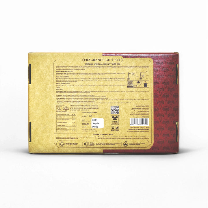 Amogha Serenity fragrance gift box with incense products