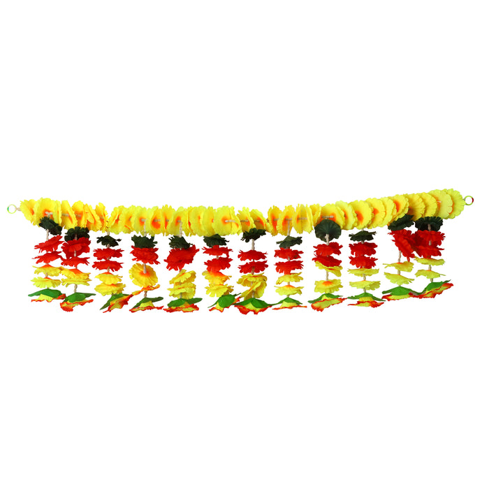Artificial Flower Bandarwal for Door Decoration – Floral Toran Design-13 featuring vibrant faux flowers and traditional patterns for festive and spiritual home décor. India’s Largest Pooja Accessories Brand – www.satvikstore.in