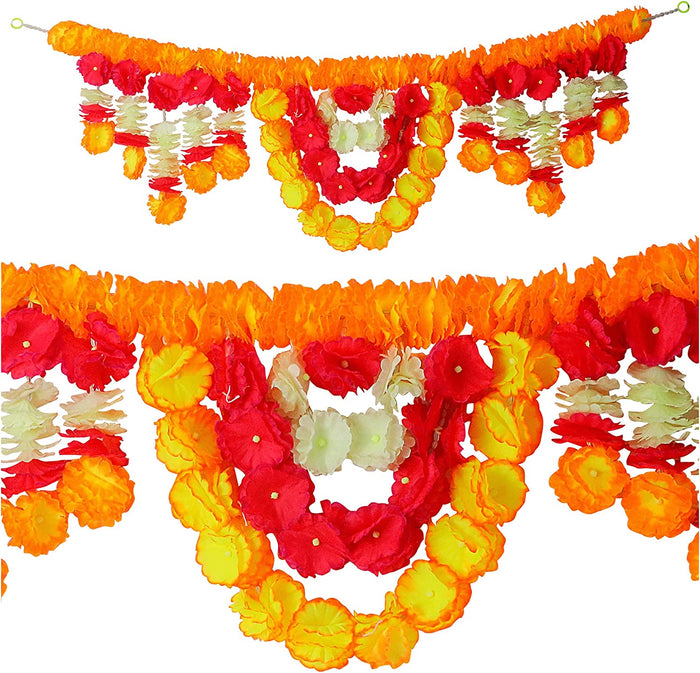 Artificial Flower Bandarwal for Door Decoration – Traditional Floral Toran with vibrant artificial flowers, perfect for festive and spiritual home entry décor. India’s Largest Pooja Accessories Brand – www.satvikstore.in