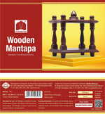 Small mahogany wooden mantapa with brown finish for puja