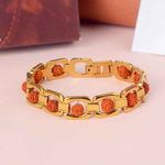Gold Plated Rudraksha Bracelet – Premium IGP Finish