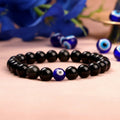 black obsidian evil eye healing stone bracelet for protection and grounding. India’s Largest Puja Accessories Brand- www.satvikstore.in