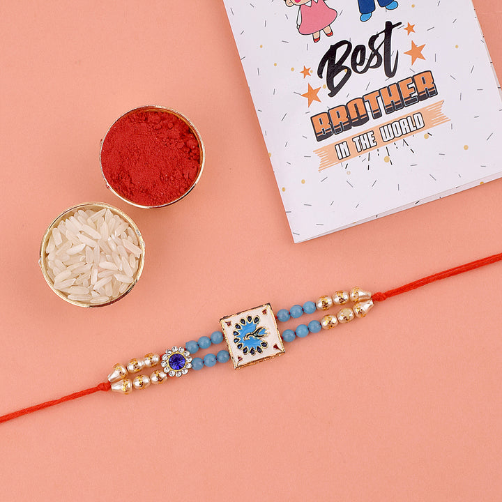 Blue Beaded Rakhi Online | India’s Largest Pooja Accessories Brand – www.satvikstore.in
