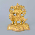 2.8 Inch Brass Maa Durga Idol – Holy Presence for Home Temple, Office Desk, or Car Dashboard Decor. No.1 Brass Idol Store www.satvikstore.in 