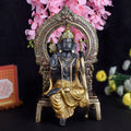8.4 Inch Brass Ram with Bow Idol in Sitting Pose, intricately crafted to depict Lord Ram in a serene and powerful posture, symbolizing strength, courage, and divine grace. No.1 Brass Idol Store www.satvikstore.in 
