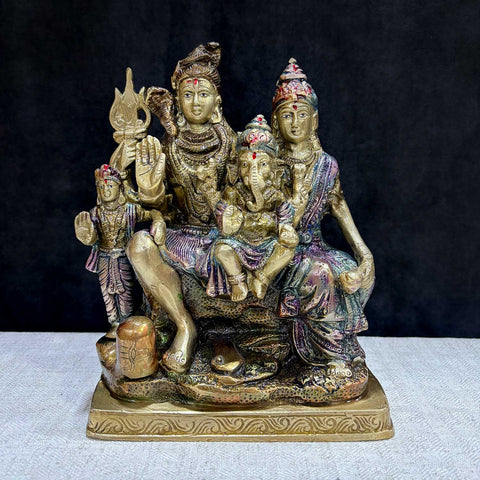 7.9 Inch Beautiful Shiv Parivaar Statue for Divine Energy