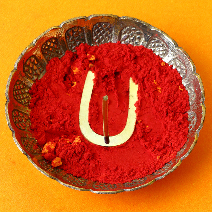 Brass U Shape Tilak Stamp, a sacred brass tool used for applying a U-shaped tilak during pooja, spiritual rituals, and deity worship. 
India’s Largest Pooja Accessories Brand – www.satvikstore.in 