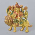 2.6 Inch Vibrant Sherawali Mata Idol – Compact Brass Statue for Car Dashboard, Home Temple, or Festive Decor. No.1 Brass Idol Store www.satvikstore.in 