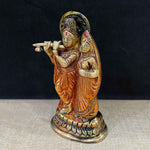 5.3 Inch Brass Radha Krishna Pair Idol