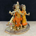 5.5 Inch Radha Krishna Pair Idol with Cow