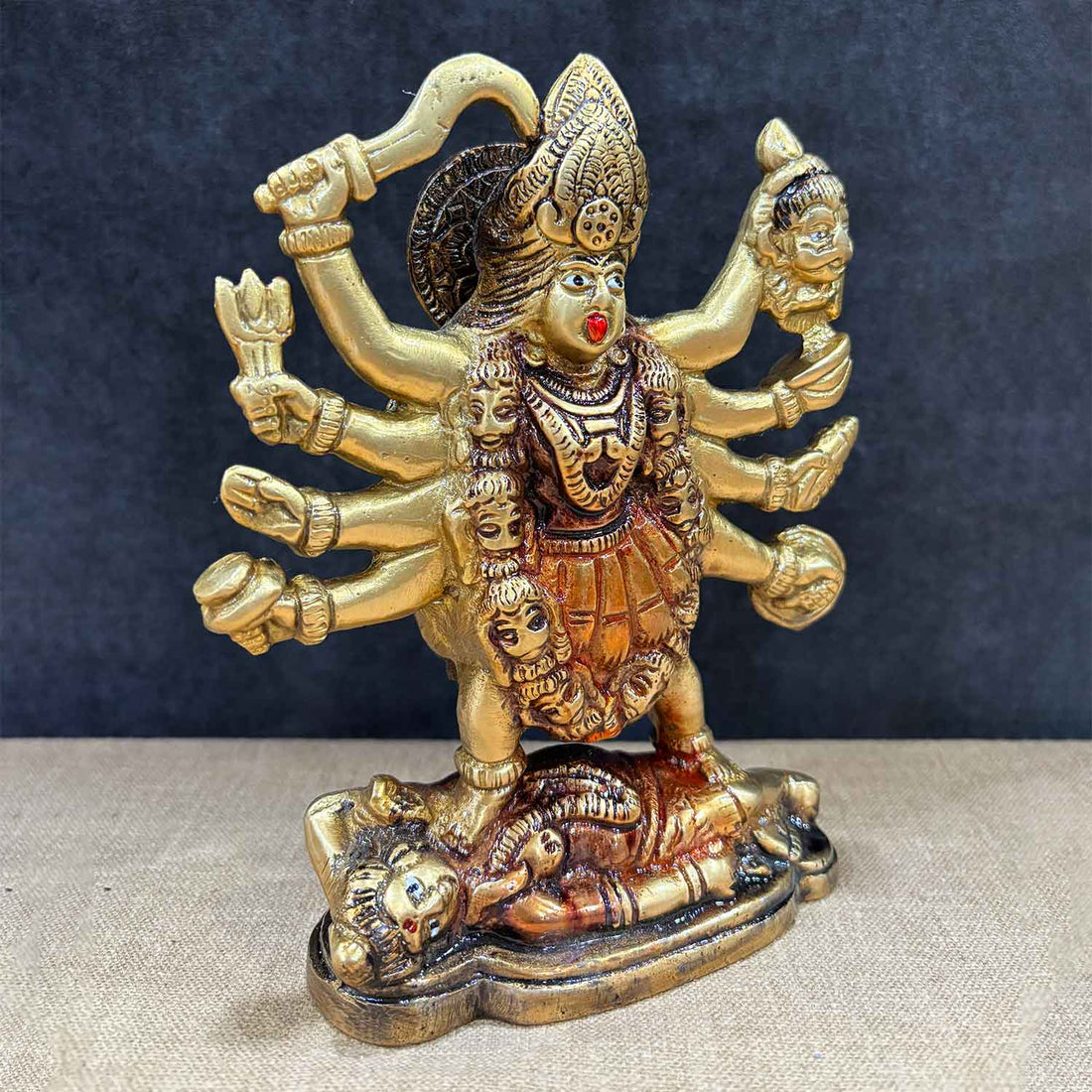 6.7 Inch Brass Kali Mata Sculpture