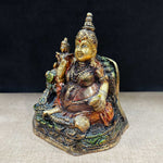 6.5 Inch Auspicious Lord Kuber Idol with Laxmi Ji