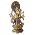 The "11.6 Inch Ganesh Idol" is a majestic and detailed representation of Lord Ganesha, embodying divine presence, prosperity, and new beginnings. Standing at 11.6 inches tall, this idol features intricate craftsmanship, capturing Ganesha’s serene expression and symbolic attributes, including his axe, lotus, and modak.