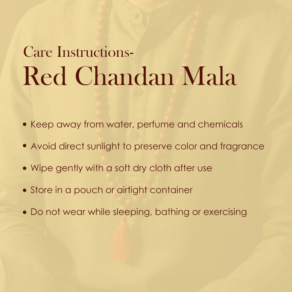 Certified 10mm 100% Original Authentic Pure Red Sandalwood Jap Mala (Andhra Pradesh)