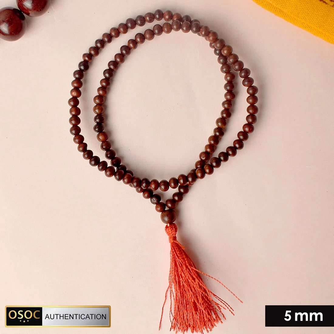 Certified 100% Original Authentic Pure Red Sandalwood Jap Mala (Andhra Pradesh)
