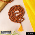 Certified brown Rudraksha mala for mantra chanting, meditation, and spiritual healing. India’s Premium Rudraksha Jap Mala Store- www.satvikstore.in