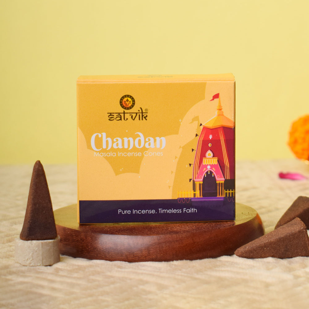 Buy Chandan Pure Masala Incense Cones Online | Satvikstore.in ...