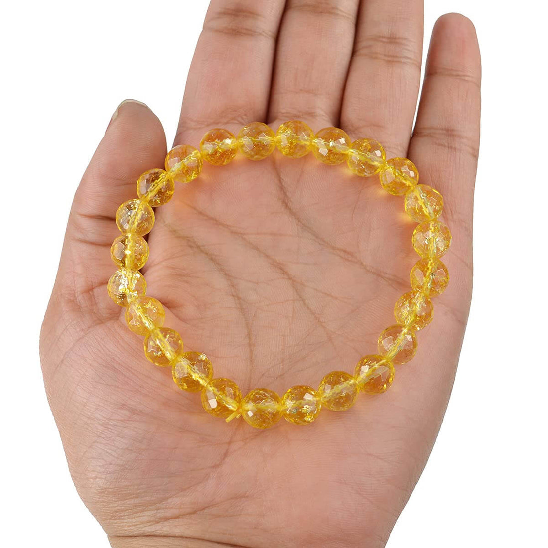 Citrine & Black Obsidian Evil Eye Bracelet Combo with Hare Krishna Hare Rama Pendant