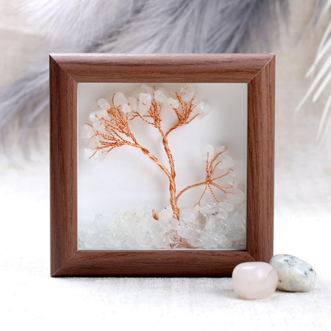 Clear quartz crystal tree frame for clarity and positive energy. India’s Largest Puja Accessories Brand- www.satvikstore.in