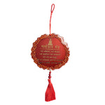 Decorative Epoxy/Resin Gayatri Mantra Red Frame Car/Wall Hanging