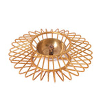 Gold-Toned Decorative Akhand Sun Shape Brass Diya