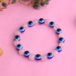 Authentic Rose Quartz Bracelet with Evil Eye