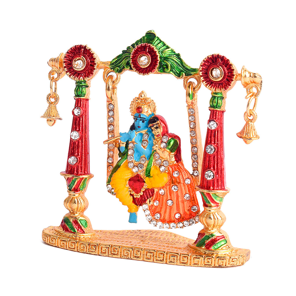 Radha Krishna on Swing Idol Puja Store Online Pooja Items Online Puja Samagri Pooja Store near me www.satvikstore.in