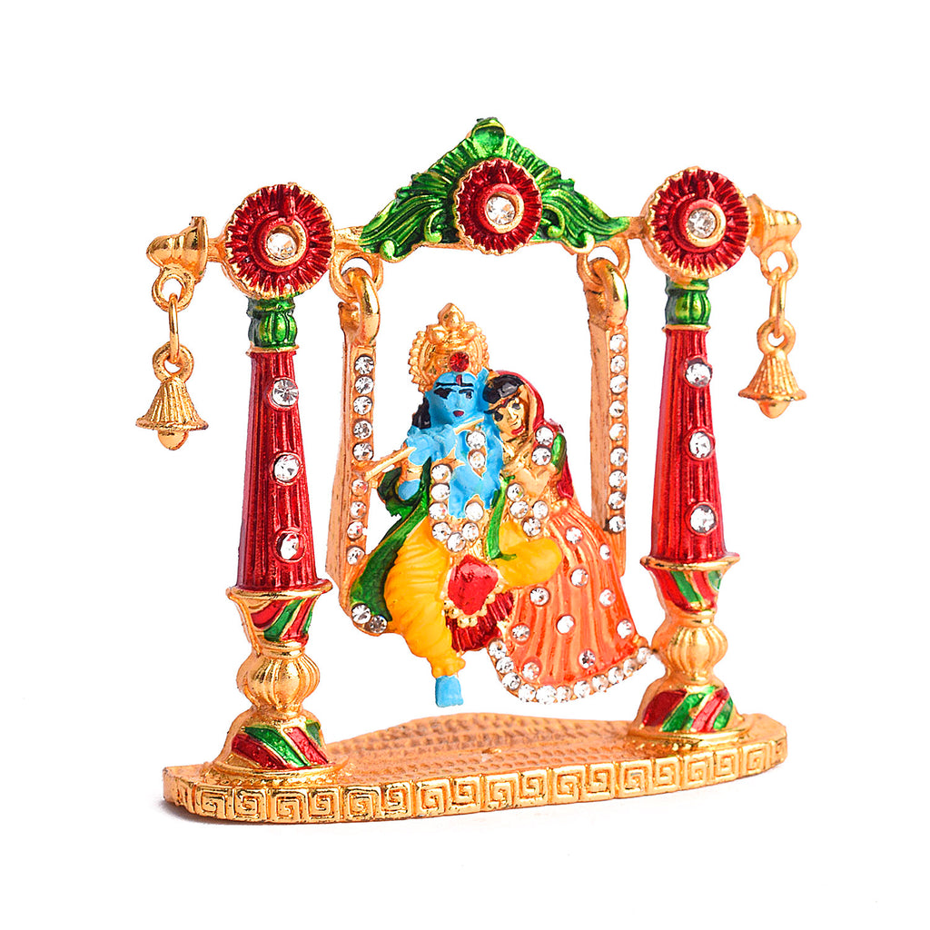 Radha Krishna on Swing Idol Puja Store Online Pooja Items Online Puja Samagri Pooja Store near me www.satvikstore.in