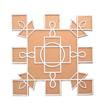 Wooden Wonders: 1 PCS Reusable MDF Square Design Rangoli Stencil Delights