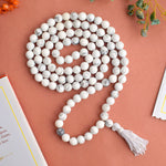 Howlite Crystal Necklace | 6MM Beads for Chakra Healing & Calm