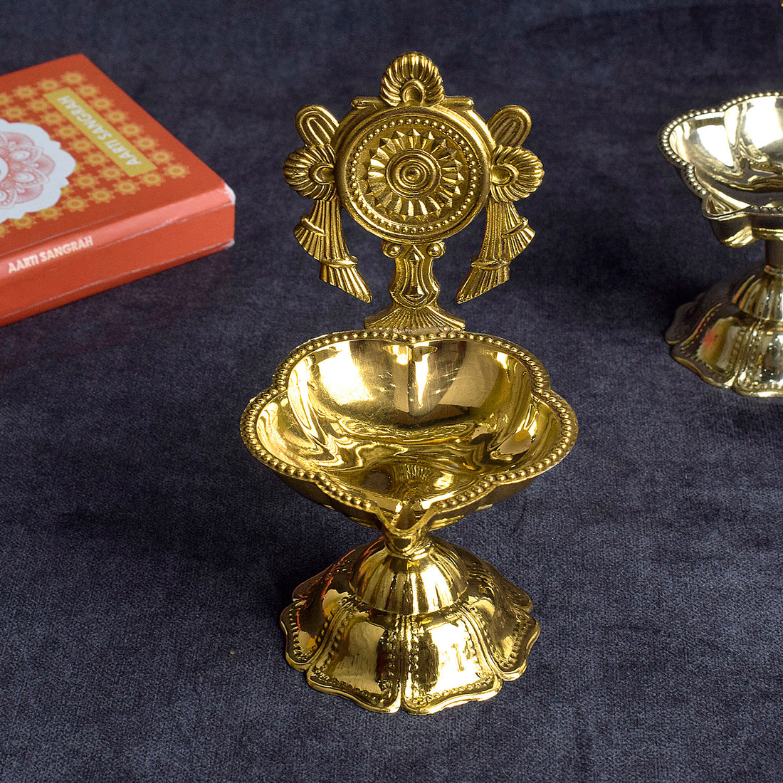 Elegant Designer Chakra Brass Diya