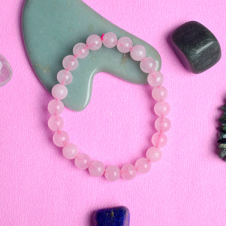 Rose Quartz Heart Handmade Healing Meditation Boho Reiki Women Bracelet  Gifts | eBay