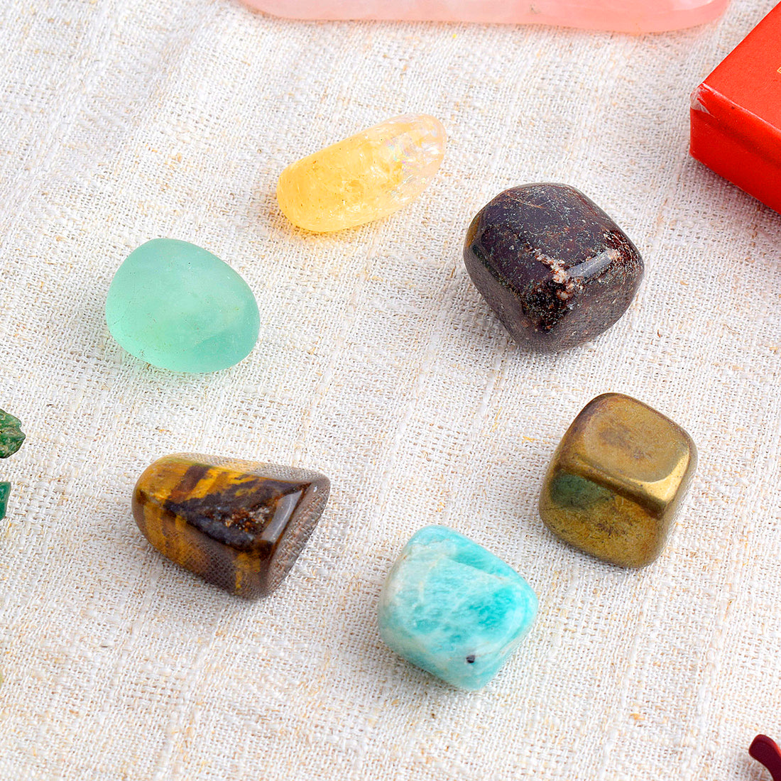 6 Wealth Tumble Stone Kit for Abundance, Luck & Prosperity